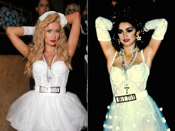 
	
	Trong một lần khác, Paris Hilton đã cải trang thành "nữ hoàng nhạc pop" Madonna.
